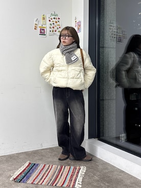 「アイテム（ブルゾン）」を使った、FUKAさん（レディース・157cm・20代）の冬コーディネート