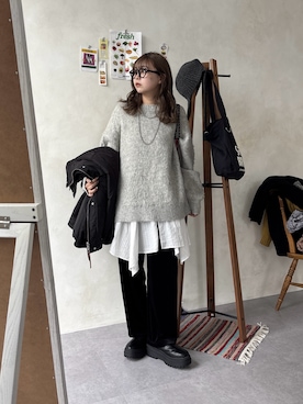 「アイテム（ブルゾン）」を使った、FUKAさん（レディース・157cm・20代）の冬コーディネート