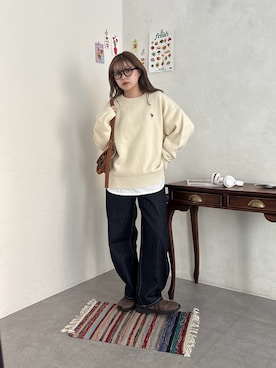 「アイテム（ブルゾン）」を使った、FUKAさん（レディース・157cm・20代）の冬コーディネート