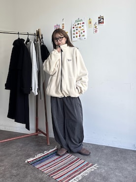 「アイテム（ブルゾン）」を使った、FUKAさん（レディース・157cm・20代）の冬コーディネート