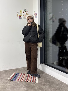 「アイテム（ブルゾン）」を使った、FUKAさん（レディース・157cm・20代）の冬コーディネート