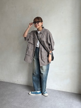 「アメカジコーデ」｜「アイテム（トップス）」を使った、FUKAさん（レディース・157cm）の春コーディネート
