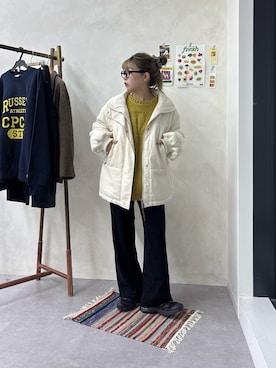 「アイテム（ブルゾン）」を使った、FUKAさん（レディース・157cm・20代）の冬コーディネート