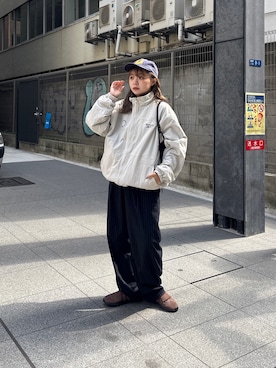 「Reebok（リーボック）のアイテム（ジャケット/アウター）」を使った、FUKAさん（レディース・157cm）の冬コーディネート