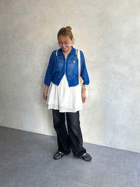 「アイテム（カーディガン/ボレロ）」を使った、FUKAさん（骨格ナチュラル・レディース・157cm）の夏コーディネート