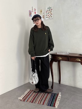 「アイテム（スラックス）」を使った、FUKAさん（レディース・157cm・20代）の冬コーディネート