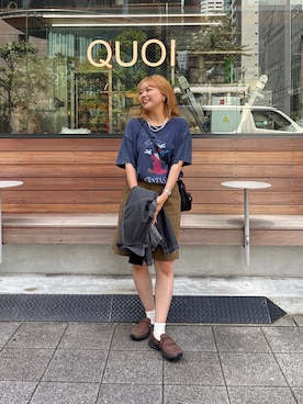 「ミッキーT」｜FUKAさん（レディース・157cm）の夏コーディネート