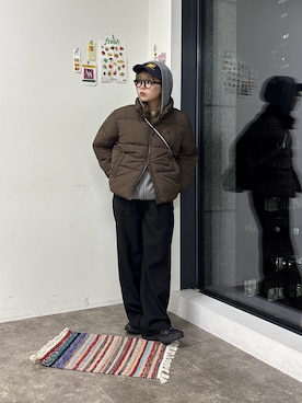 「アイテム（ブルゾン）」を使った、FUKAさん（レディース・157cm・20代）の冬コーディネート