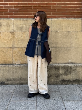 「CPCM（シーピーシーエム）のアイテム（パンツ）」を使った、FUKAさん（レディース・157cm）の夏コーディネート