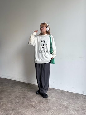 「ロンt」｜FUKAさん（レディース・157cm）の夏コーディネート