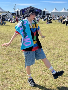 「Java（ジャバ）の《JaVa ジャバコラボ》大人カジュアルアップ。ベルクロバルキースニーカーサンダル（サンダル、ブラック系）」を使った、sstokimekiさん（レディース・160cm）の秋コーディネート