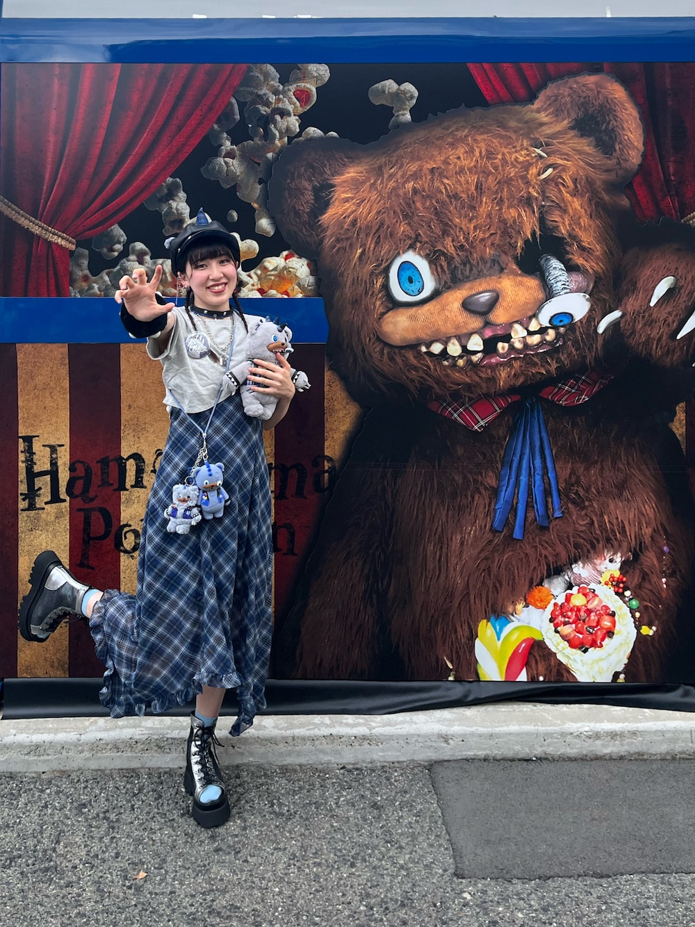 USJ ユニバ ハミクマパンク ぬいぐるみハット チョーカーセット