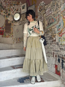 「アイテム（その他シューズ、ホワイト系）」を使った、sstokimekiさん（レディース・160cm）の秋コーディネート