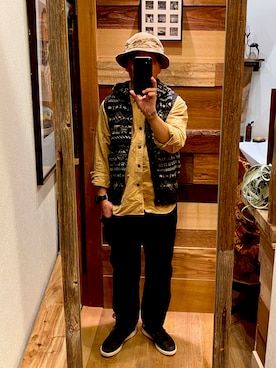 「ISAMU KATAYAMA BACKLASH（イサムカタヤマバックラッシュ）のアイテム（バッグ）」を使った、Ron  さん（メンズ・167cm）の秋コーディネート