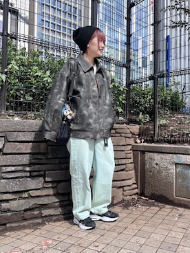 「DOUBLE NAME（ダブルネーム）のアイテム（ブルゾン）」を使った、ふしみさん（レディース・159cm）の秋コーディネート
