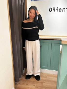 「アイテム（シューズ、イエロー系）」を使った、りささん（レディース・160cm）の冬コーディネート