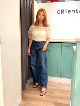 「アイテム（サンダル、パープル系）」を使った、りささん（レディース・160cm）の夏コーディネート