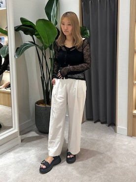 「ORiental TRaffic（オリエンタルトラフィック）の金具 ベルト × ナイロン 厚底 スポサン /61237（サンダル、ブラック系）」を使った、りささんの夏コーディネート