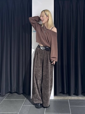 「PAGEBOY（ページボーイ）の【選べる着丈/前後2WAY/マシンウォッシャブル】マルチWAYネックプルオーバー/ニット（ニット/セーター）」を使った、みはるんさん（レディース・160cm）の秋コーディネート