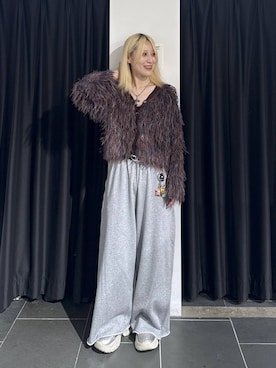 「PAGEBOY（ページボーイ）のサイドタックルーズウラケパンツ/イージーパンツ【4color・2size】（スウェットパンツ）」を使った、みはるんさん（レディース・160cm）の秋コーディネート