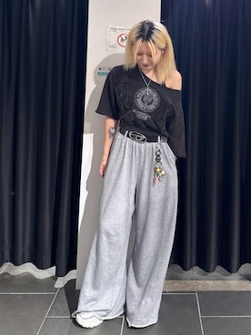 「アイテム（スウェットパンツ）」を使った、みはるんさん（レディース・160cm・20代）の夏コーディネート