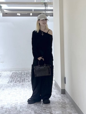 「PAGEBOY（ページボーイ）のレースアップソックスブーツ 【3サイズ展開・厚底なのに軽量】（ブーツ、ブラック系）」を使った、みはるんさん（レディース）の春コーディネート