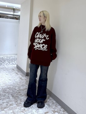 「PAGEBOY（ページボーイ）のアイテム（デニムパンツ）」を使った、みはるんさん（レディース・160cm）の冬コーディネート