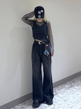 「PAGEBOY（ページボーイ）のアイテム（キャップ）」を使った、みはるんさん（レディース・160cm）の夏コーディネート