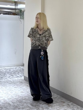 「PAGEBOY（ページボーイ）のレースアップソックスブーツ 【3サイズ展開・厚底なのに軽量】（ブーツ、ブラック系）」を使った、みはるんさん（レディース）の春コーディネート