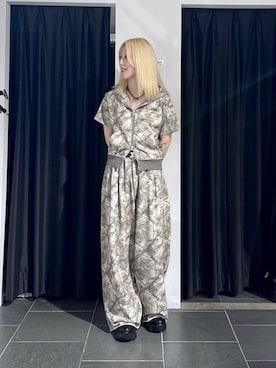 「PAGEBOY（ページボーイ）のレースアップソックスブーツ 【3サイズ展開・厚底なのに軽量】（ブーツ、ブラック系）」を使った、みはるんさん（レディース）の春コーディネート