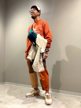 「アイテム（ボディバッグ/ウエストポーチ）」を使った、ebhibiyaさん（メンズ・173cm）の秋コーディネート