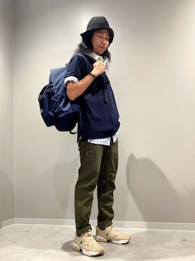 「アイテム（バックパック/リュック）」を使った、ebhibiyaさん（メンズ・167cm）の夏コーディネート