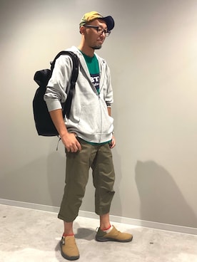 「アイテム（バックパック/リュック）」を使った、ebhibiyaさん（メンズ・173cm）の夏コーディネート