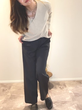 「GU（ジーユー）のアイテム（ネックレス）」を使った、yuuiさん（レディース・152cm）の秋コーディネート