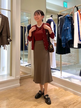 「アイテム（ボストンバッグ）」を使った、onoさん（レディース・157cm）の秋コーディネート