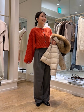 「アイテム（ネックレス）」を使った、onoさん（レディース・157cm）の冬コーディネート