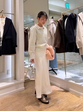 「アイテム（ストール/ショール）」を使った、onoさん（レディース・157cm）の秋コーディネート