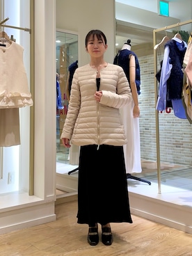 「アイテム（ダウンジャケット/コート）」を使った、onoさん（レディース・157cm）の秋コーディネート