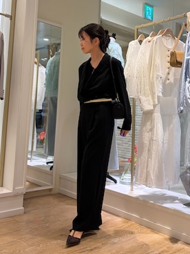 「NOLLEY’S（ノーリーズ）のNOLLEYS キラドットクリップ（ヘアゴム、ブラウン系）」を使った、onoさん（レディース・157cm）の春コーディネート