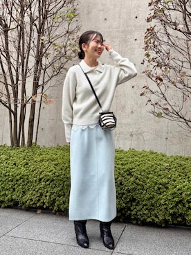 「アイテム（ショルダーバッグ）」を使った、onoさん（レディース・157cm）の秋コーディネート