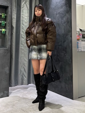 山下綾子さん（レディース・160cm）の冬コーディネート