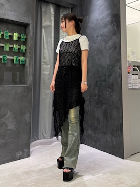 「EMODA」｜「アイテム（ワンピース/ドレス）」を使った、山下綾子さん（レディース・160cm）の夏コーディネート