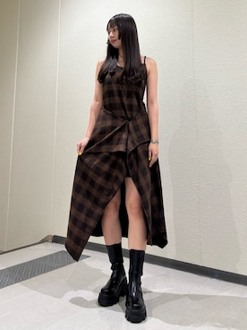 「アイテム（ピアス（両耳用）、ホワイト系）」を使った、山下綾子さん（レディース・160cm）の夏コーディネート