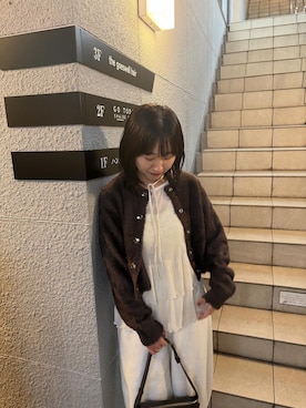 「mystic（ミスティック）のアイテム（カーディガン/ボレロ）」を使った、nozomiiisaka123さん（レディース・154cm）の冬コーディネート