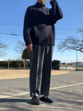 「CITEN（シテン）のアイテム（スラックス）」を使った、yukiukukさん（メンズ・177cm）の冬コーディネート