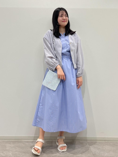 ROPE PICNIC スキッパーシャツワンピース ネイビー　38サイズ ロペピクニック ROPE' PICNIC 【WEB限定】【UVカット・接触冷感