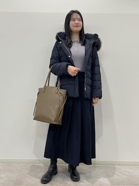 「アイテム（ダウンジャケット/コート、ブルー系）」を使った、かんちゃんさん（レディース・165cm）の秋コーディネート