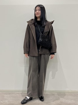 「ニット/セーター」｜「アイテム（シューズ）」を使った、かんちゃんさん（レディース・165cm）の冬コーディネート