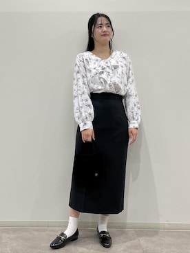 「ROPE' PICNIC（ロペピクニック）のキルティングベロアミニショルダーバッグ（ショルダーバッグ）」を使った、かんちゃんさん（レディース・165cm）の秋コーディネート