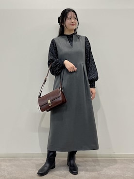 「アイテム（ジャンパースカート）」を使った、かんちゃんさん（レディース・165cm）の秋コーディネート